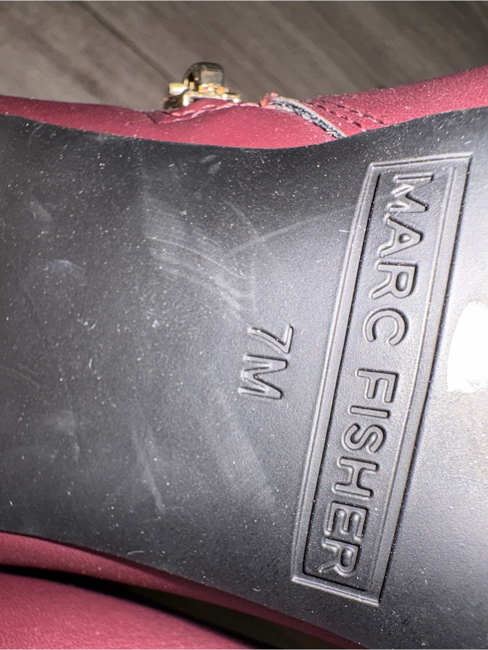 Marc Fisher Burgundy Pointed Toe Ankle Booties - Picture 3 of 4
